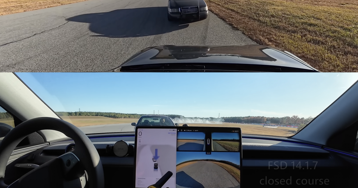 Watch how a Tesla with Full Self-Driving handles being run off the road